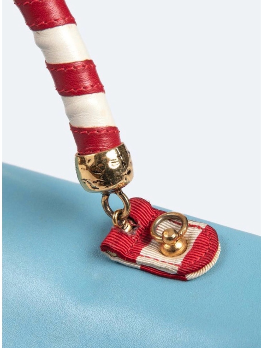 MOSCHINO COUTURE "I Love Venice" Blue Red White Top Handle Bag & Strap - Picture 7 of 9